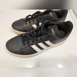 Adidas Men's Black Sneakers with White Stripes